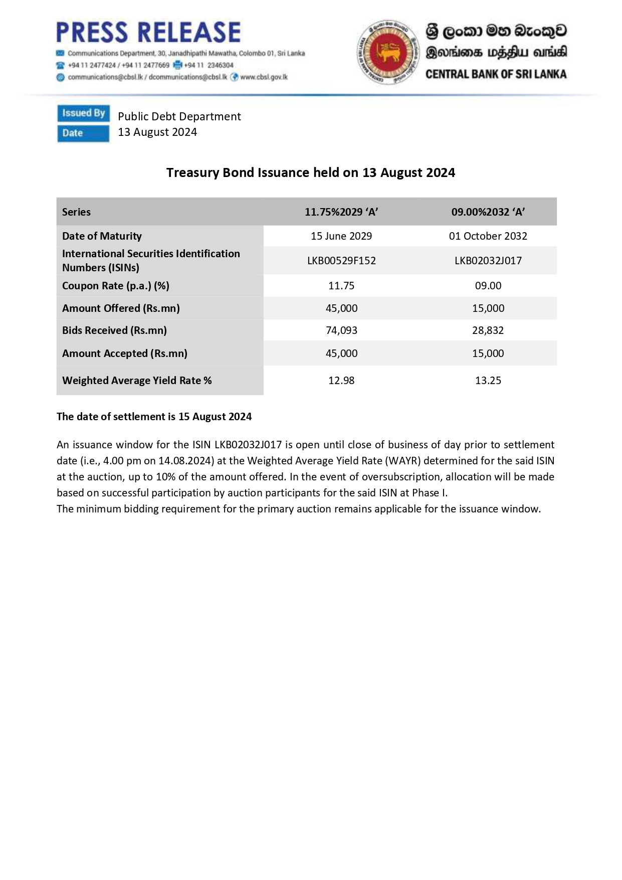 T bond Press Release E 13.08.2024 page 0001