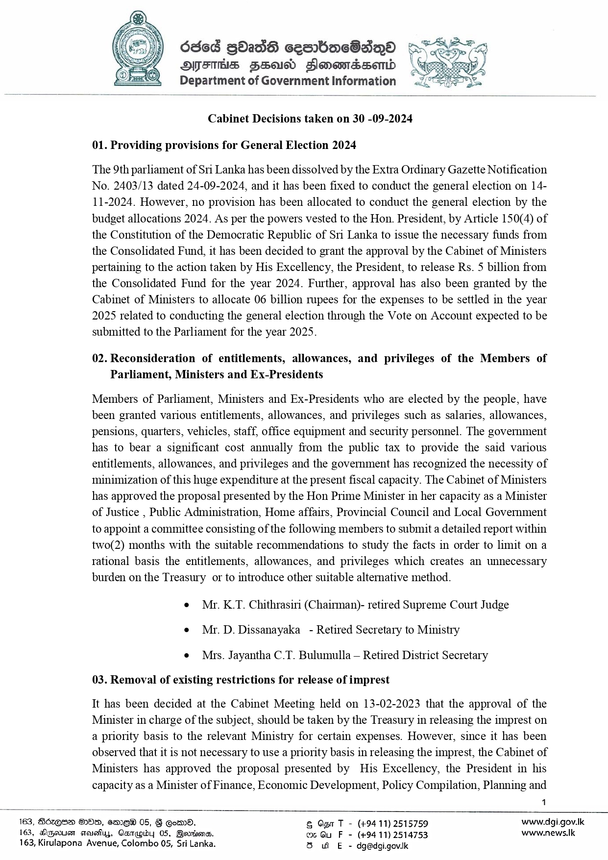 Cabinet Decisions on 30.09.2024 E page 0001