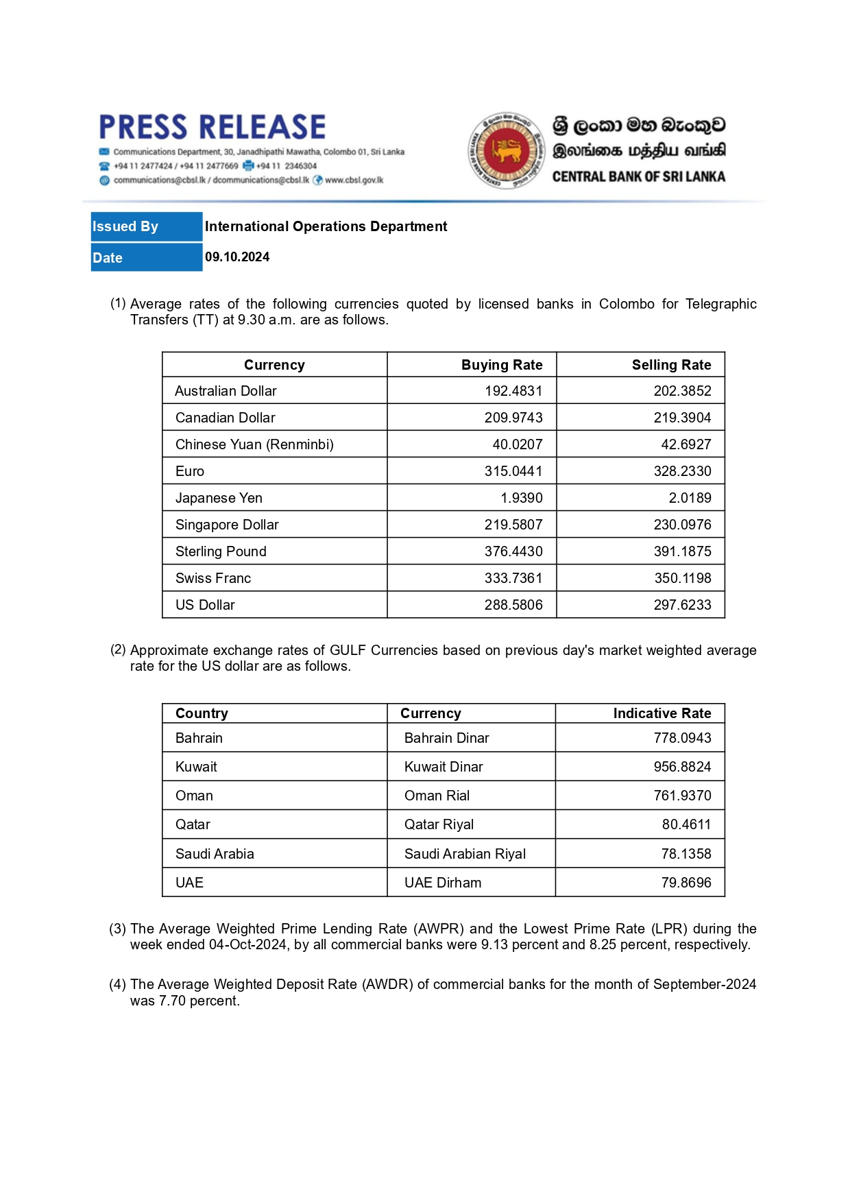 TT Rates as at 09 10 2024 page 0001