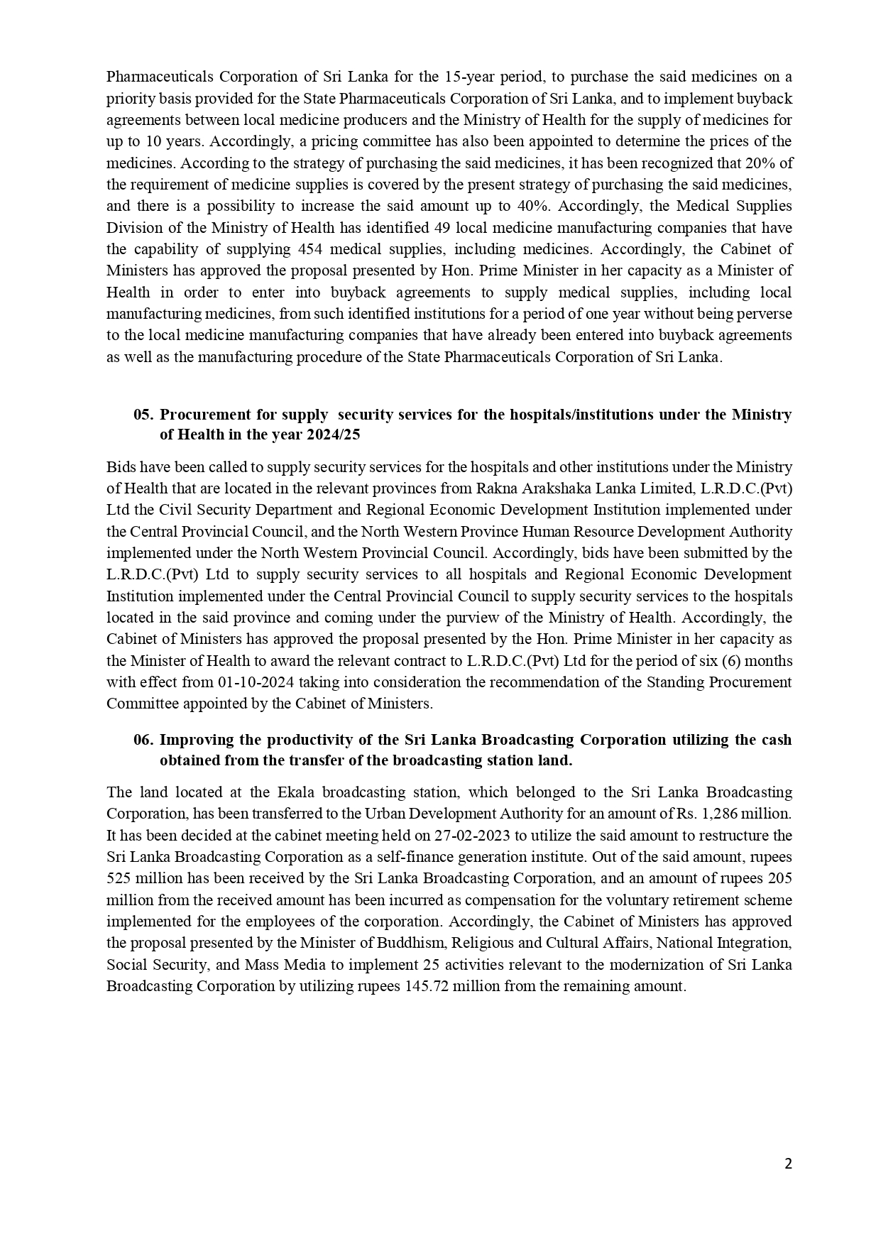 Cabinet Decisions on 14.10.2024 E 1 page 0002