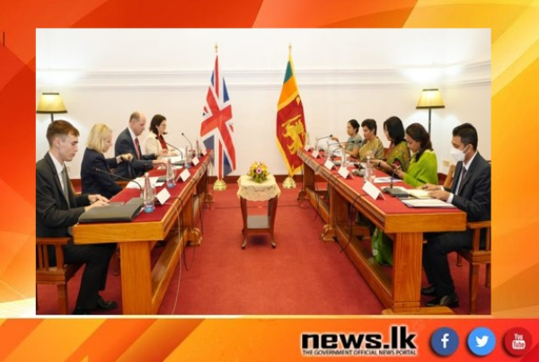 Foreign Secretary Wijewardane and UK FCDO Permanent Under Secretary Sir Philip Barton hold discussions at Foreign Ministry Colombo