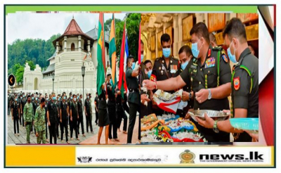 71st Army Anniversary Commemorations Begin Prioritizing Worship of &#039;Shareerika&#039; Relics at Sri Dalada Maligawa