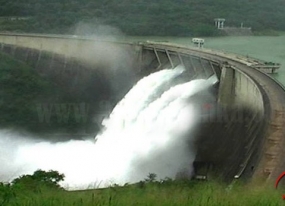 Sluice gates of Deduru Oya and Rajangana opened