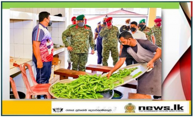 Army Chief Reviews Preparation of Food Varieties for ORs at SLNG Regimental HQ