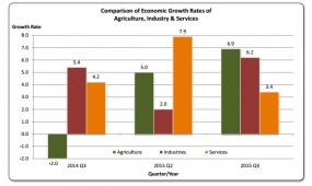 Sri Lanka&#039;s GDP grows 4.8-pct in third quarter, 2015