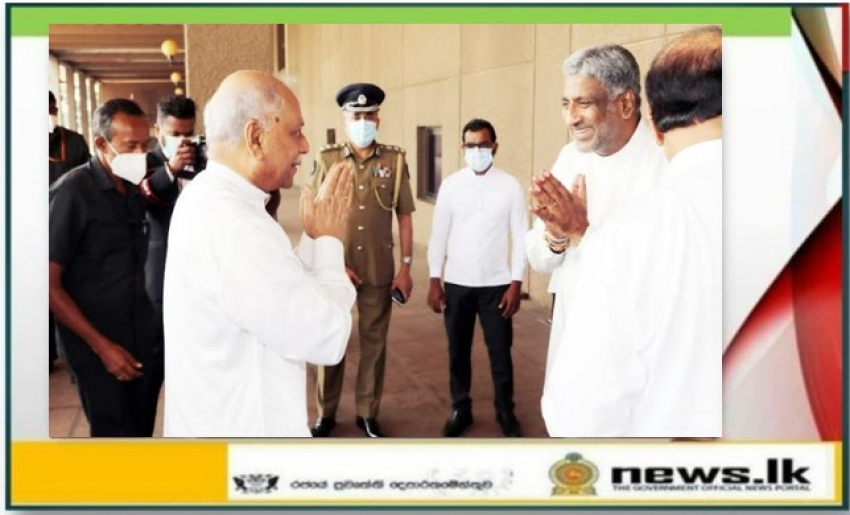 Hon. Dinesh Gunawardena arrive in Parliament for the first time after assuming duties as the Prime Minister