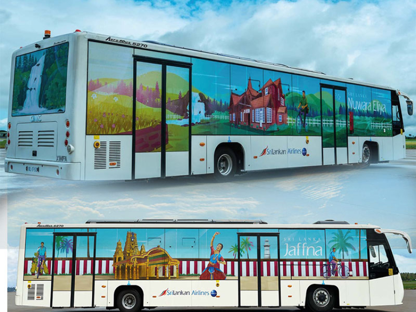 Sri Lankan Airlines Celebrates Sri Lanka in New Apron Bus Wraps