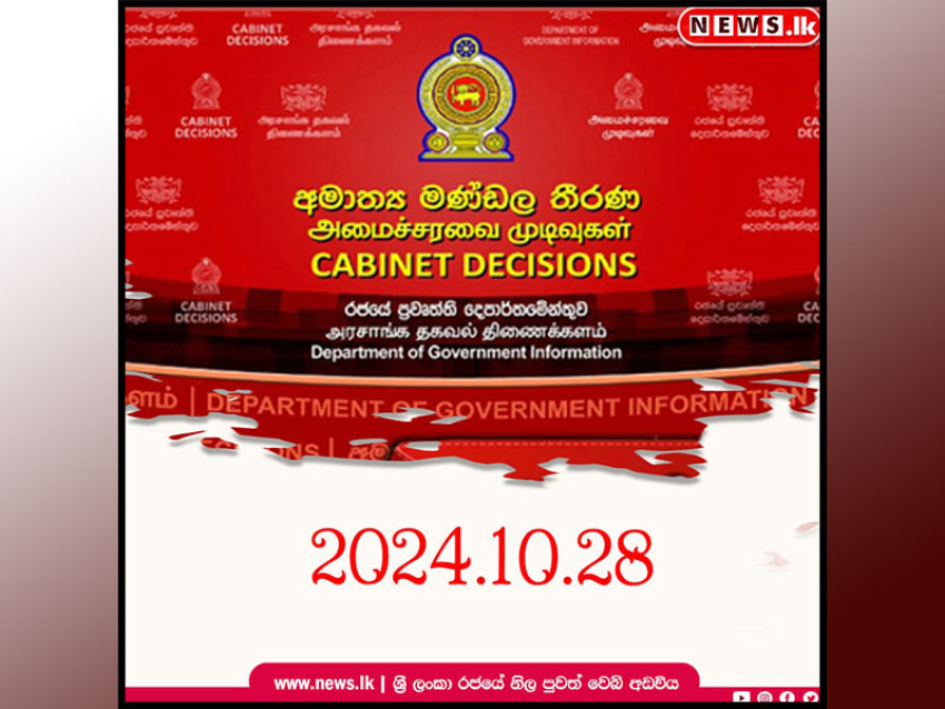 cabinet Decisions taken at 28.10.2024