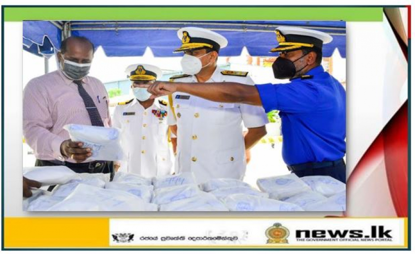 Commander of the Navy inspects consignment of narcotics brought to Colombo after anti-drug operation in international waters