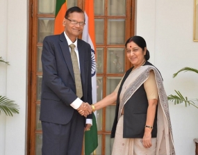 Minister of External Affairs Prof. G.L. Peiris holds bilateral talks with Indian External Affairs Minister Shrimathi Sushma Swaraj