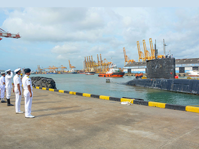 Submarine INS Shalki departs island