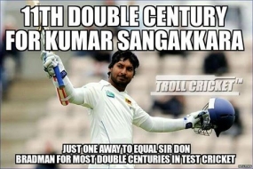 Sanga scores 11th Test double century
