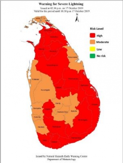 RED Warning for Severe Lightning