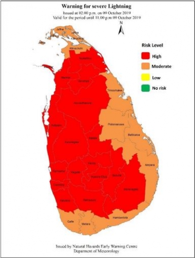 Today also warning for Severe Lightning