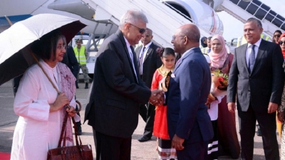 Warm welcome for PM  Wickremesinghe